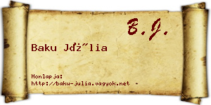 Baku Júlia névjegykártya