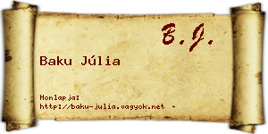 Baku Júlia névjegykártya